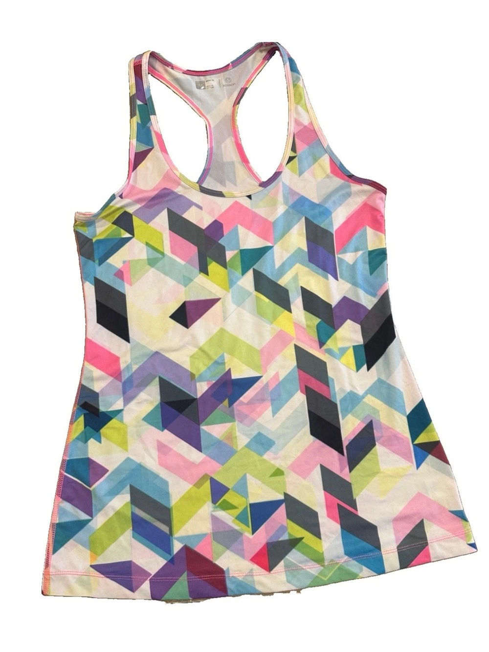 Xersion Women’s Medium Geometric Racerback Tank 🌈💗